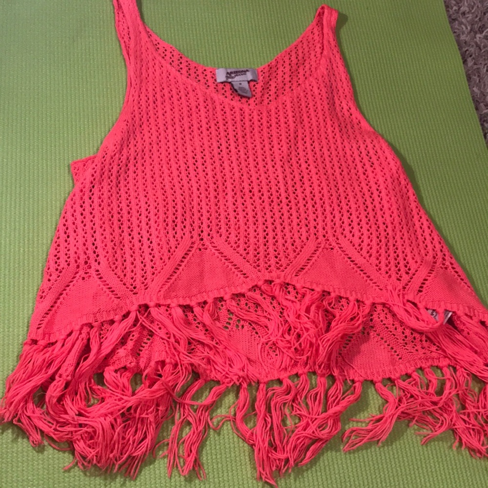 Arizona jeans hot pink laced tank top